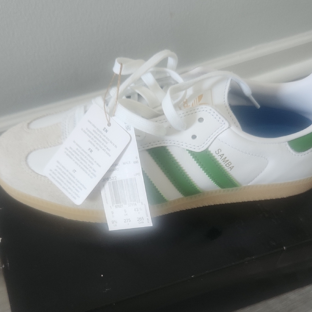 adidas Samba White and Green Men's Shoes